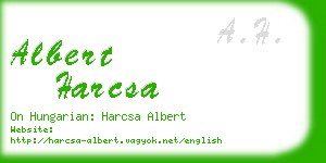 albert harcsa business card